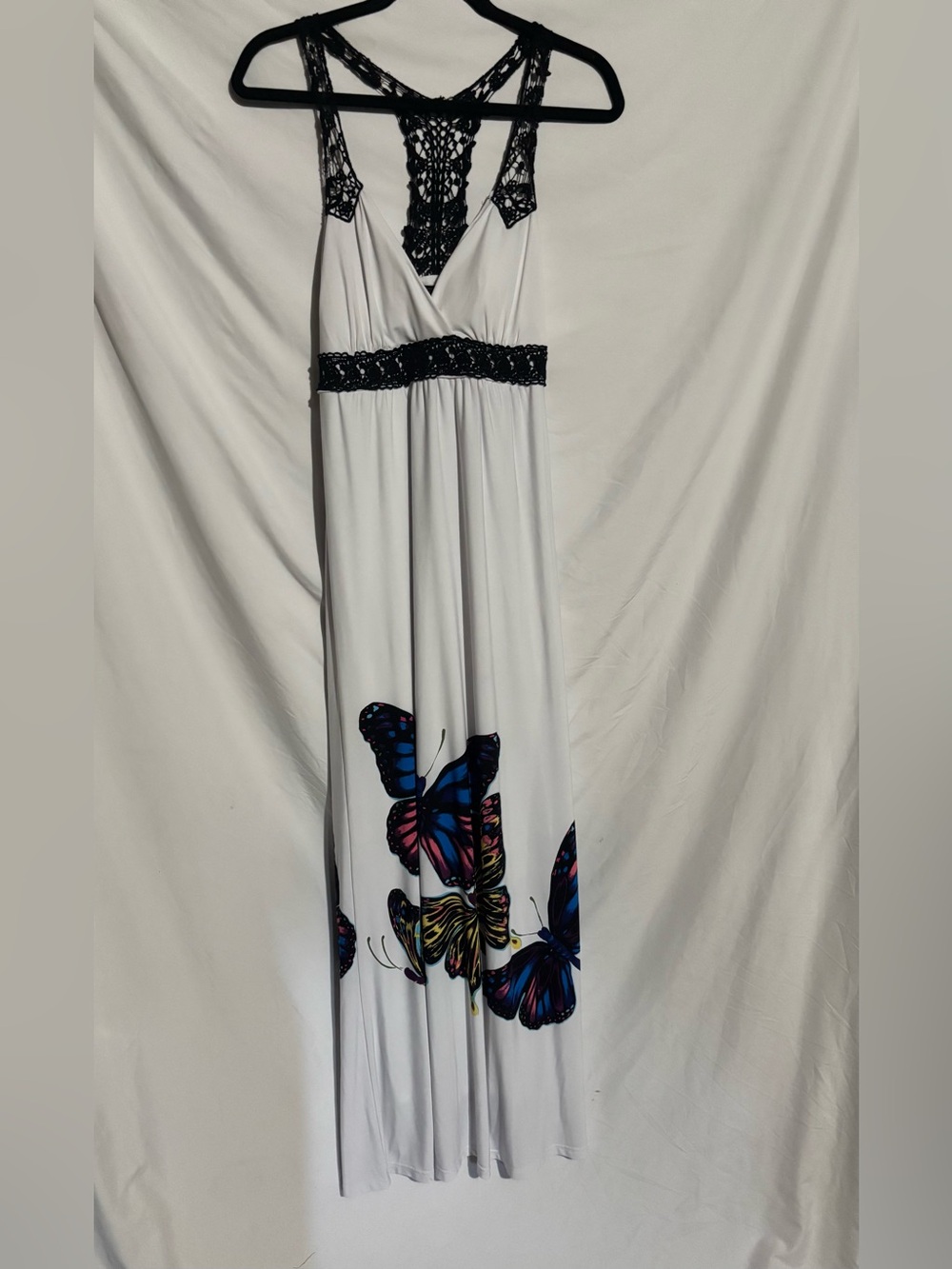 Y2K Grass Collection Butterfly Print Lace Inset Maxi Dress
